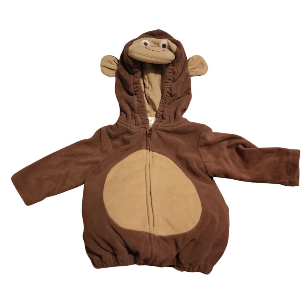 Carters Monkey Costume Outfit Fleece Hooded‎ Brown Halloween Cosplay 6-9M